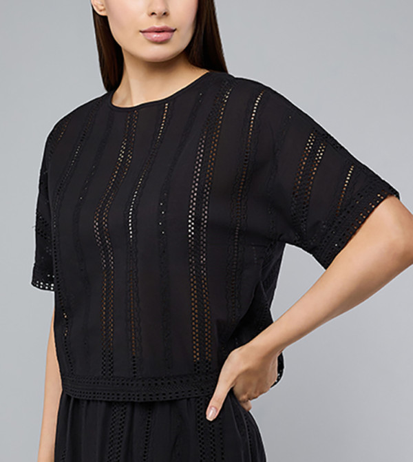 أر آند بي  توبات كاجوال  - أسود Casual Tops