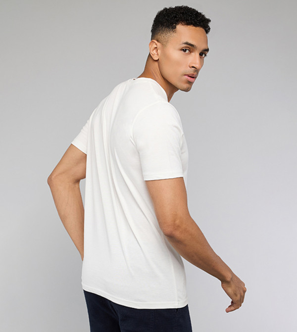 R&B  Clothing - Ivory Round Neck T-Shirts