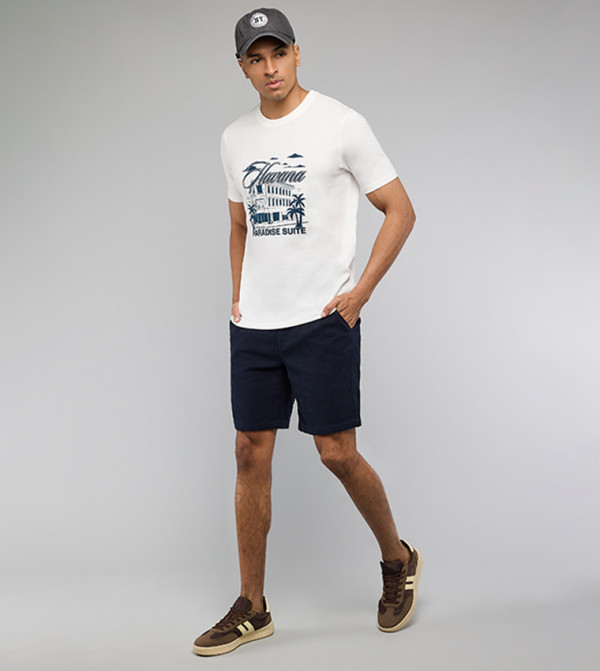 R&B  Clothing - Ivory Round Neck T-Shirts