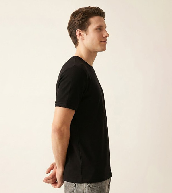 أر آند بي  workwear-reworked - أسود Round Neck T-Shirts