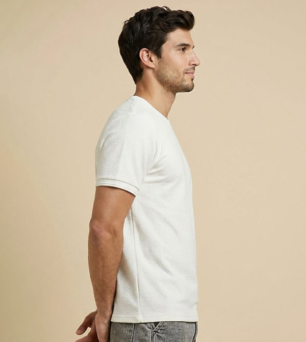 R&B  workwear-reworked - White Round Neck T-Shirts