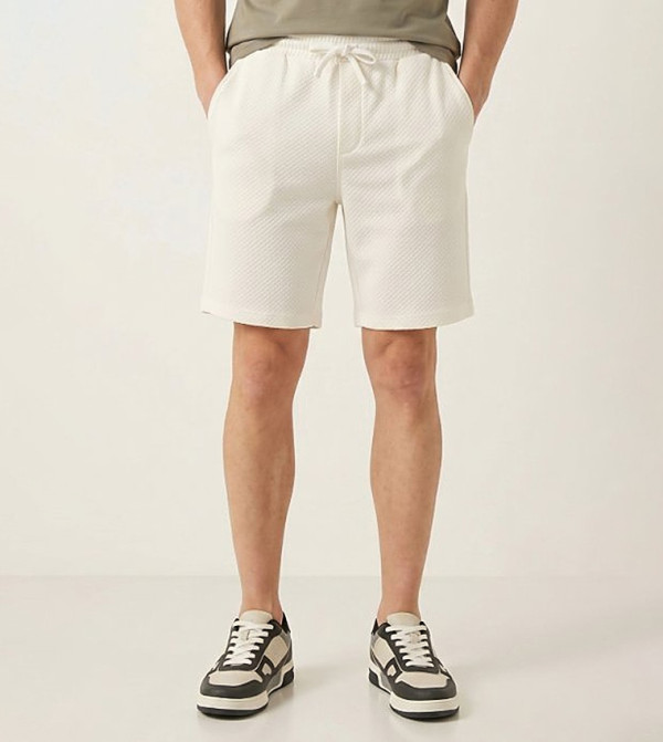 R&B  Shorts - White Casual Shorts