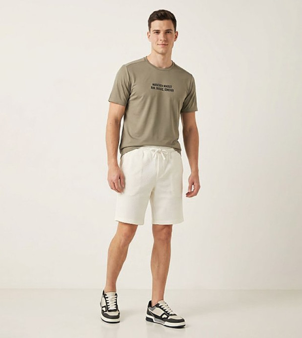 R&B  Shorts - White Casual Shorts