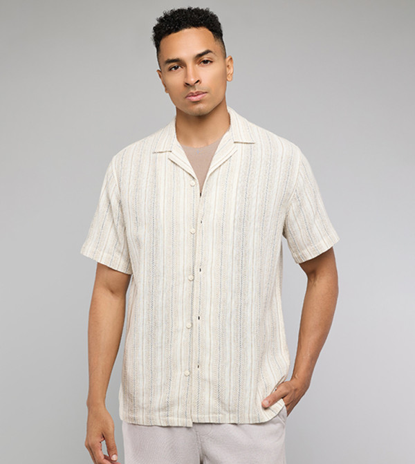 أر آند بي  أكمام قصيرة - بيج Short Sleeves