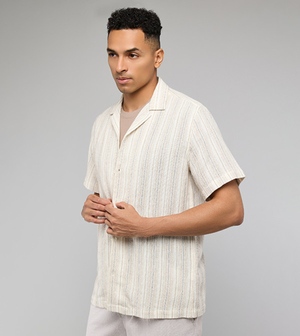 أر آند بي  أكمام قصيرة - بيج Short Sleeves
