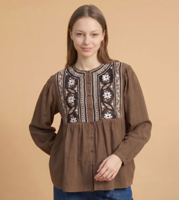 أر آند بي  توبات كاجوال  - بني  Casual Tops