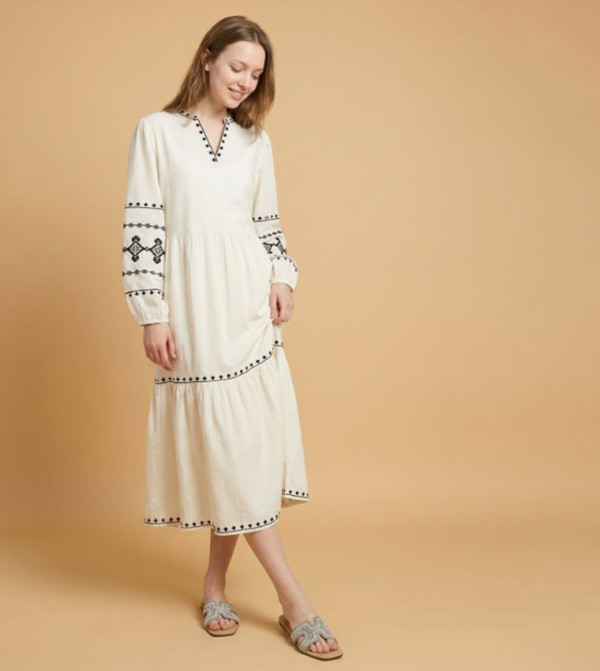 R&B R&B - Beige Midi Dresses