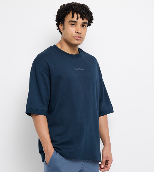 Born Urban  Clothing - Navy Round Neck T-Shirts