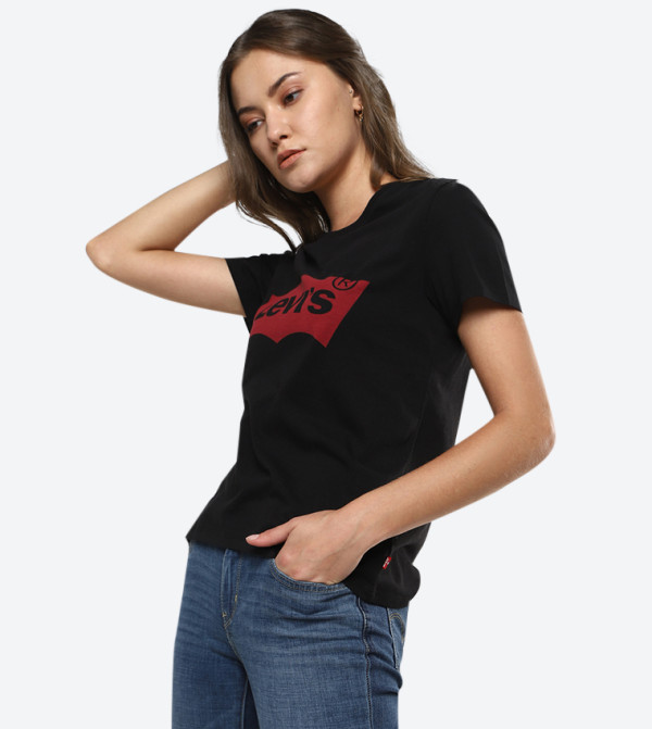 Levi's  T-Shirts - Black Casual T-Shirts