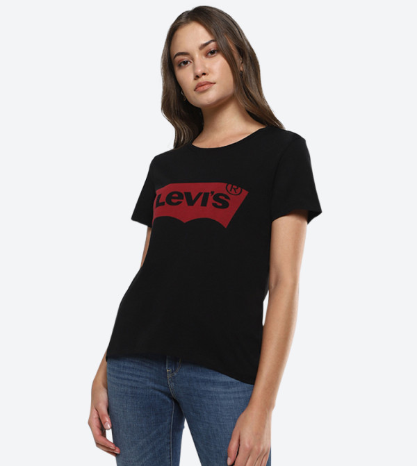 Levi's  T-Shirts - Black Casual T-Shirts