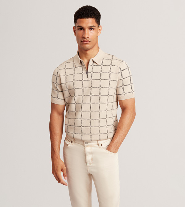 Ted Baker  heritage-tartan - Beige Polo T-shirts