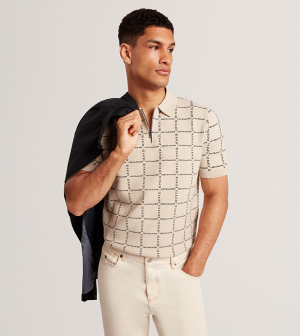 Ted Baker  heritage-tartan - Beige Polo T-shirts