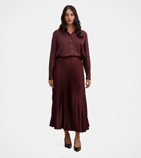 Forever New Forever New - Maroon Midi Skirts