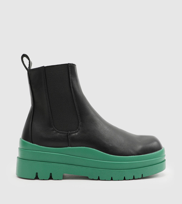 Ardene Platform Footwear - Black Chelsea Boots