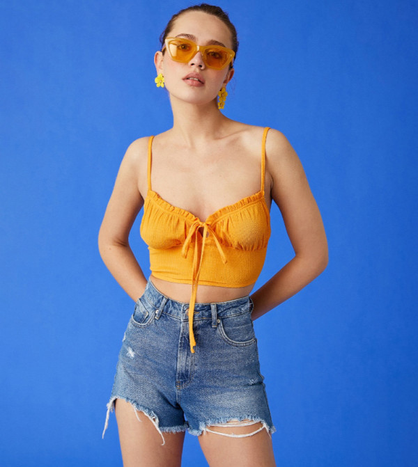 كوتون  توبات قصيرة - برتقالي  Cropped Tops