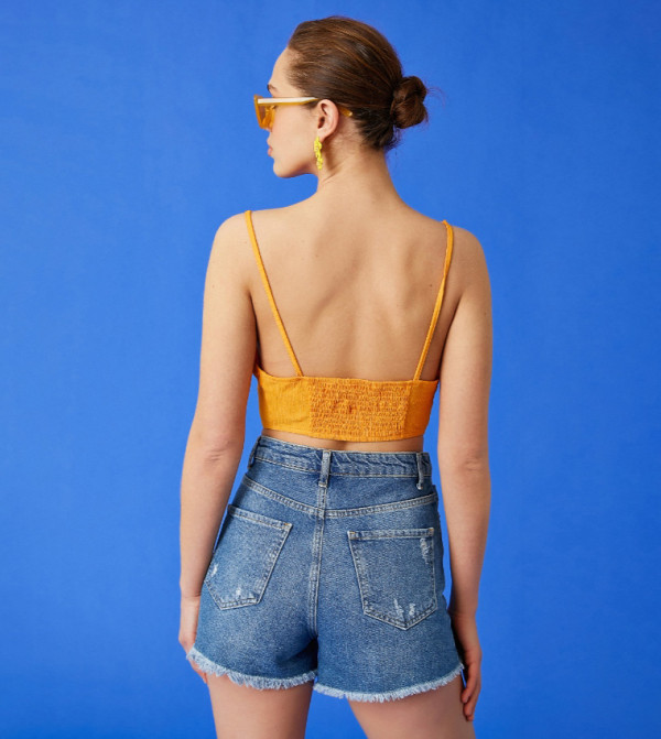 كوتون  توبات قصيرة - برتقالي  Cropped Tops