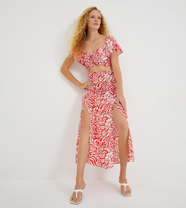 كوتون  أطقم ملابس - أحمر Co-Ord Set