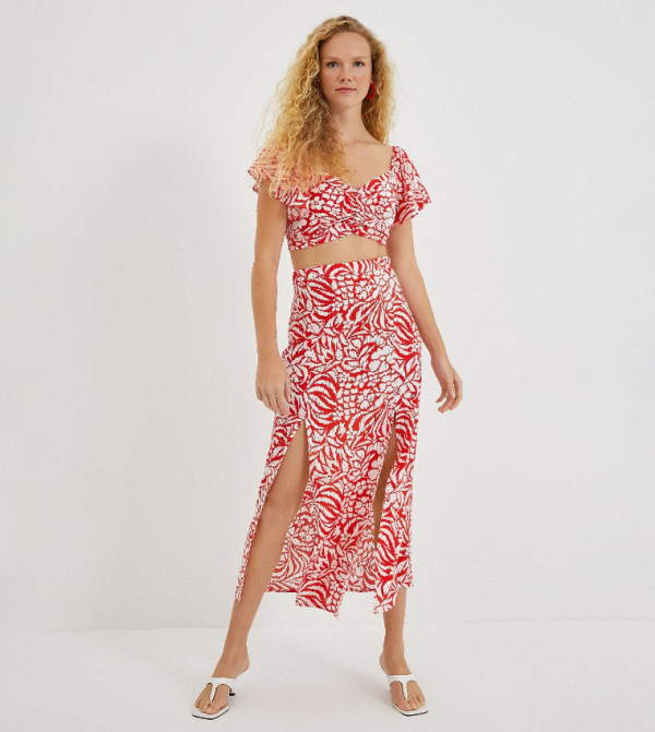 كوتون  أطقم ملابس - أحمر Co-Ord Set