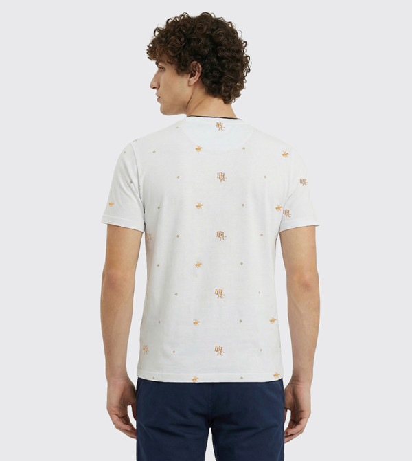 Beverly Hills Polo Club  Casual T-Shirts - White Round Neck T-Shirts