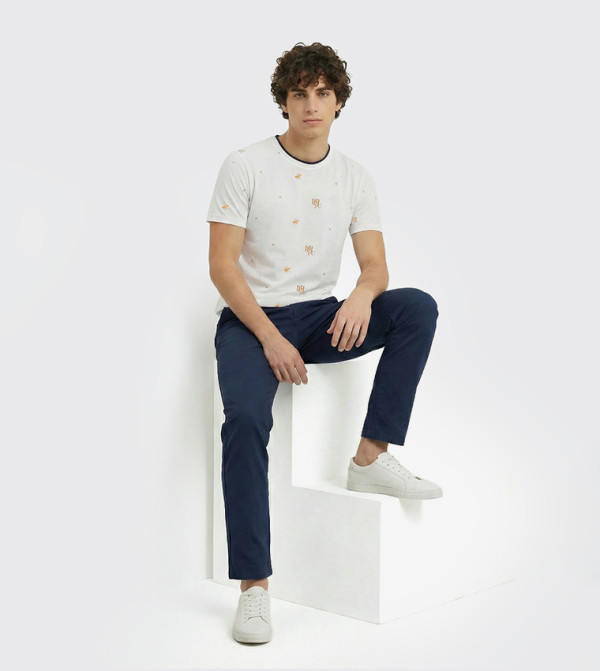 Beverly Hills Polo Club  Casual T-Shirts - White Round Neck T-Shirts