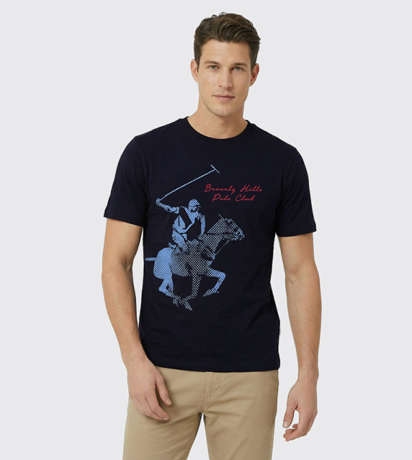بيفرلي هيلز بولو كلوب ملابس - كحلي Round Neck T-Shirts