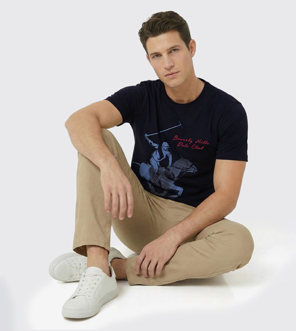 بيفرلي هيلز بولو كلوب ملابس - كحلي Round Neck T-Shirts