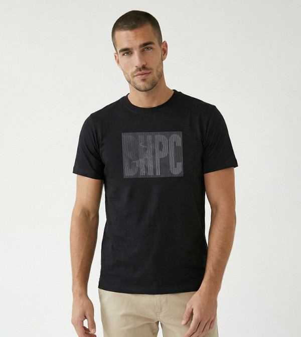 بيفرلي هيلز بولو كلوب  ملابس - أسود Round Neck T-Shirts