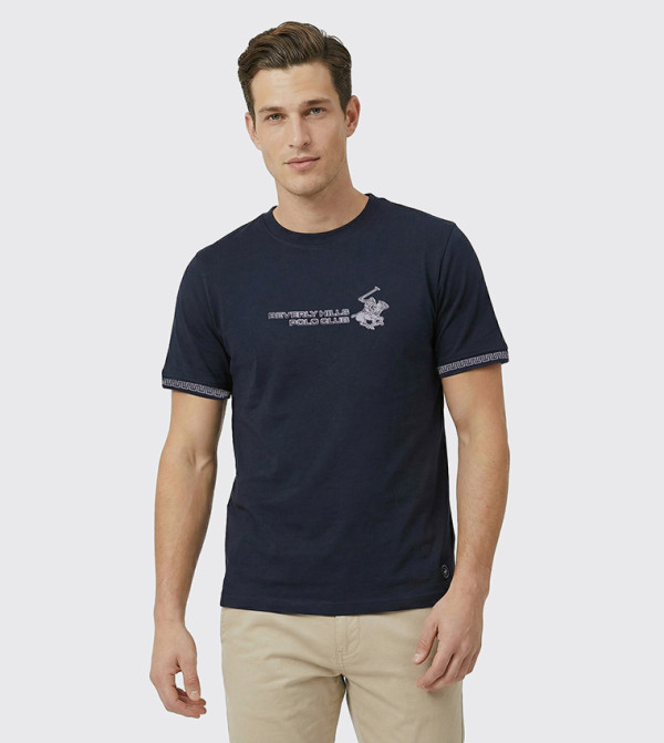 بيفرلي هيلز بولو كلوب  ملابس - كحلي Round Neck T-Shirts
