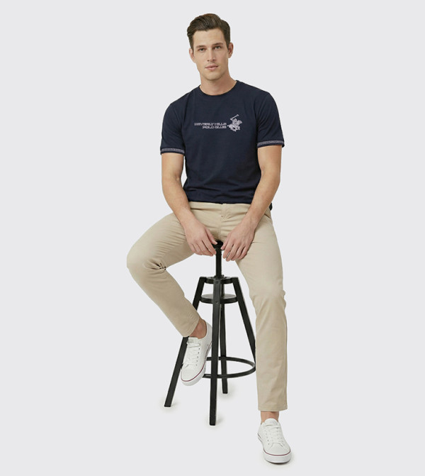 بيفرلي هيلز بولو كلوب  ملابس - كحلي Round Neck T-Shirts