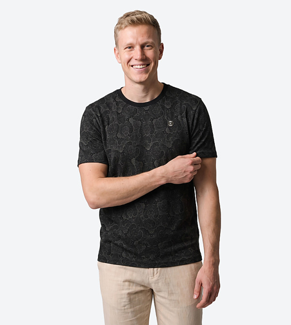 Beverly Hills Polo Club  T-Shirts - BLACK Round Neck T-Shirts
