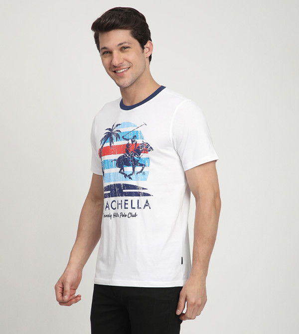 بيفرلي هيلز بولو كلوب heat-ready-essentials - أبيض Round Neck T-Shirts