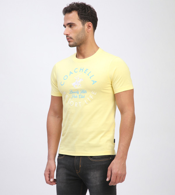 بيفرلي هيلز بولو كلوب heat-ready-essentials - أصفر Round Neck T-Shirts