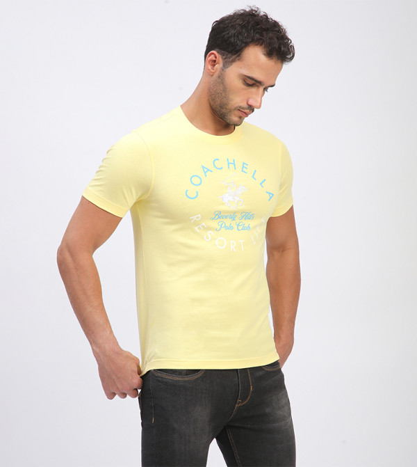 بيفرلي هيلز بولو كلوب heat-ready-essentials - أصفر Round Neck T-Shirts