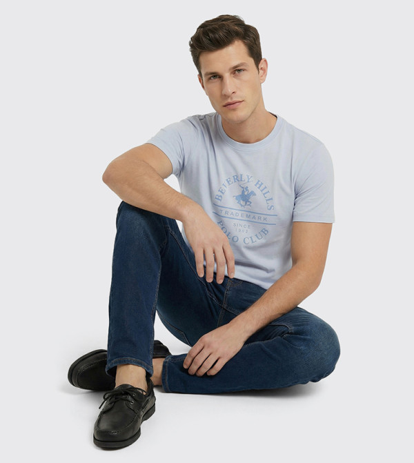 بيفرلي هيلز بولو كلوب تيشرتات وبلايز - أزرق Round Neck T-Shirts