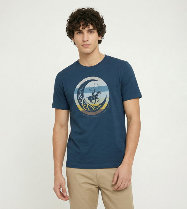 بيفرلي هيلز بولو كلوب  ملابس - أزرق مخضر  Round Neck T-Shirts