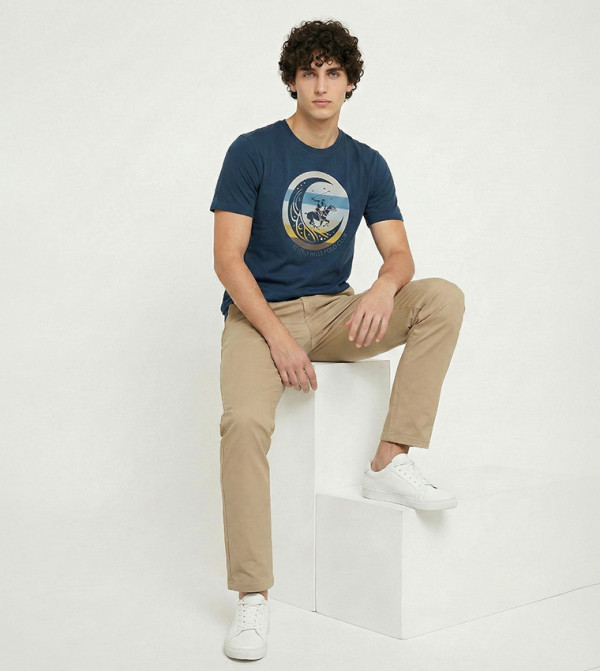 بيفرلي هيلز بولو كلوب  ملابس - أزرق مخضر  Round Neck T-Shirts