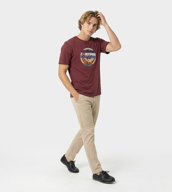 Beverly Hills Polo Club  T-Shirts - Brown Round Neck T-Shirts