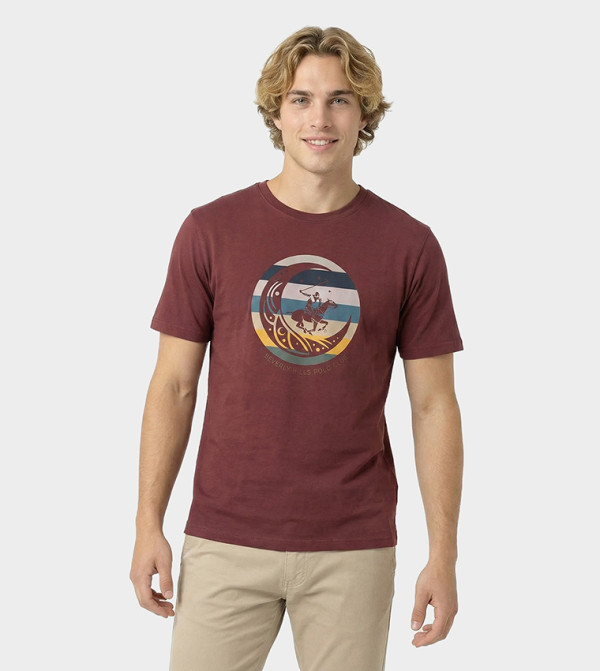 Beverly Hills Polo Club  T-Shirts - Brown Round Neck T-Shirts