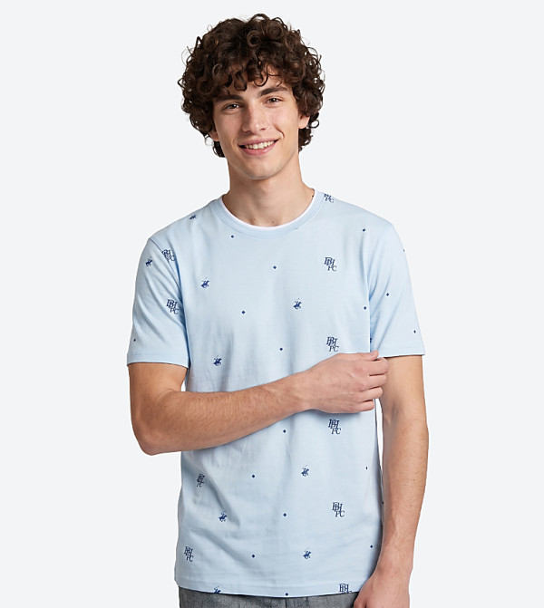 بيفرلي هيلز بولو كلوب  - أزرق فاتح Round Neck T-Shirts