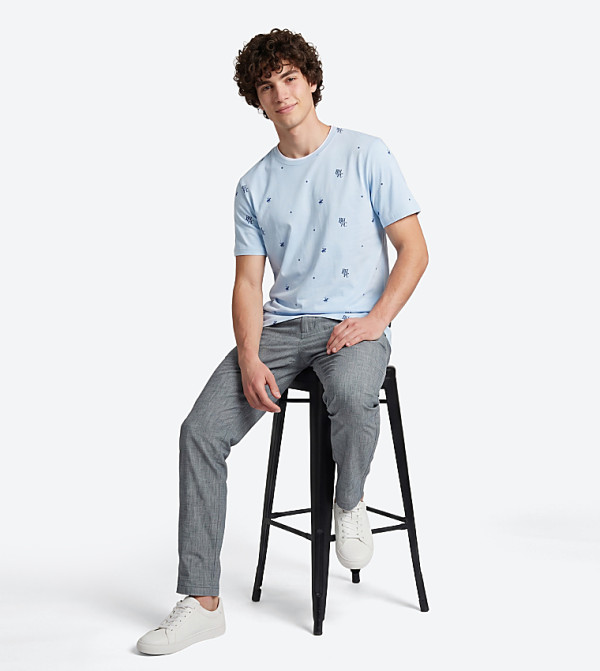 بيفرلي هيلز بولو كلوب  - أزرق فاتح Round Neck T-Shirts