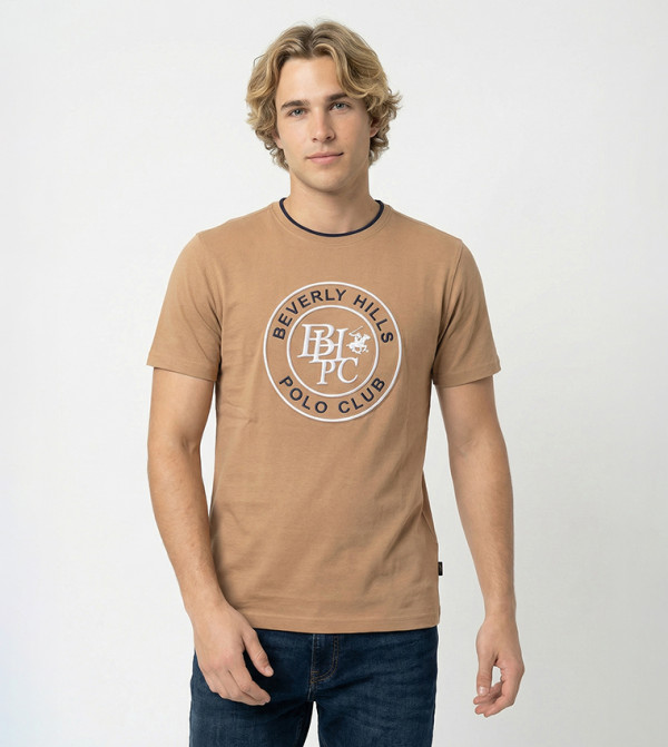 بيفرلي هيلز بولو كلوب  تيشرتات وبلايز - جلد الجمل Round Neck T-Shirts