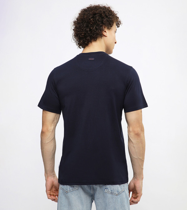 Beverly Hills Polo Club  Clothing - Navy Round Neck T-Shirts
