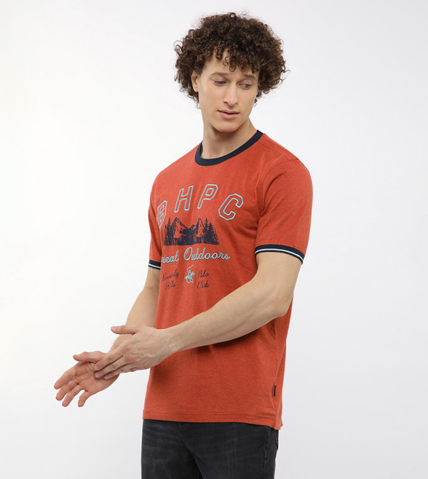 بيفرلي هيلز بولو كلوب  تيشيرتات بياقة دائرية  - برتقالي  Round Neck T-Shirts