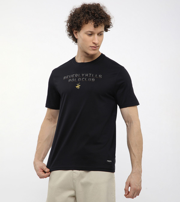 بيفرلي هيلز بولو كلوب  تيشيرتات بياقة دائرية  - أسود Round Neck T-Shirts