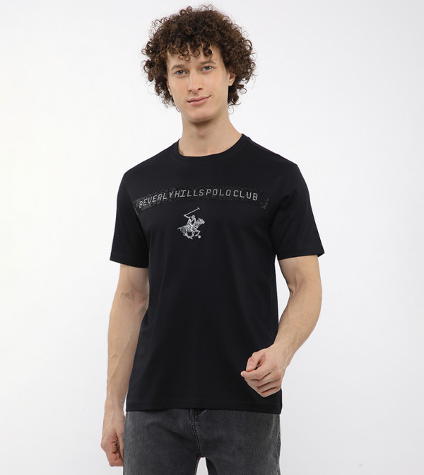 بيفرلي هيلز بولو كلوب  تيشرتات وبلايز - أسود Round Neck T-Shirts