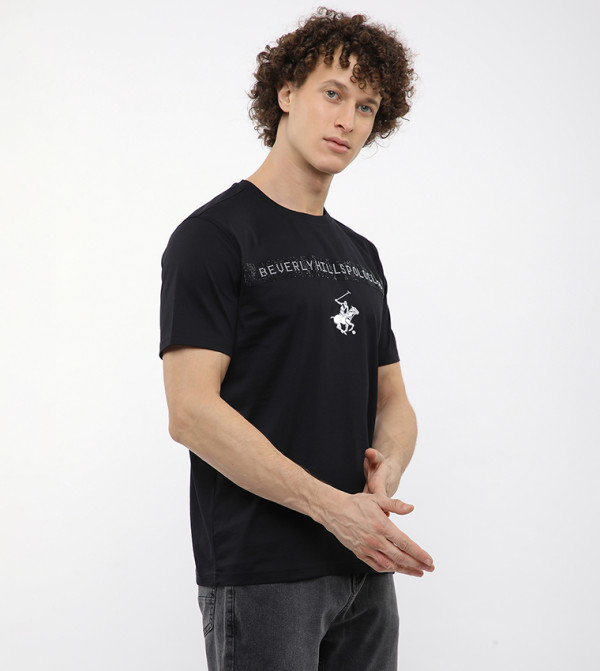 بيفرلي هيلز بولو كلوب  تيشرتات وبلايز - أسود Round Neck T-Shirts
