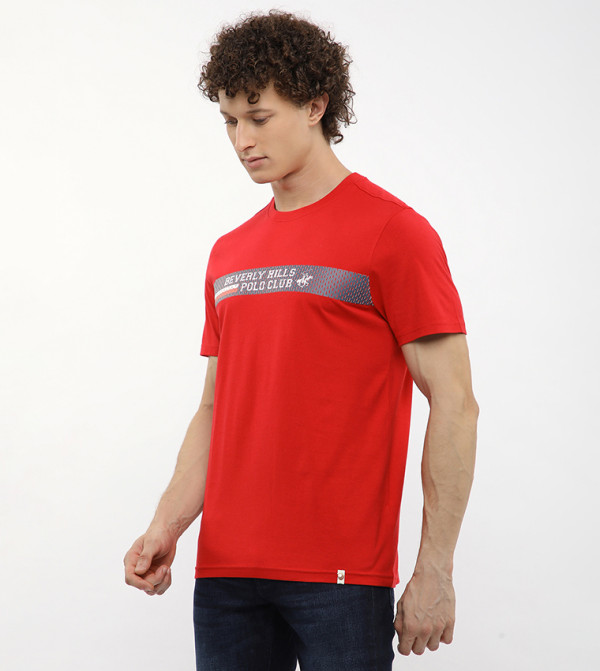 Beverly Hills Polo Club  Clothing - Red Round Neck T-Shirts
