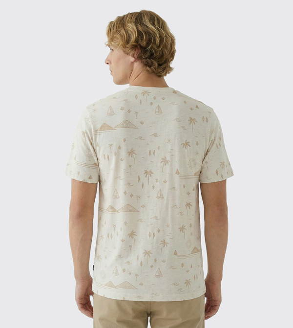 بيفرلي هيلز بولو كلوب  تيشيرتات كاجوال - أوف وايت  Round Neck T-Shirts