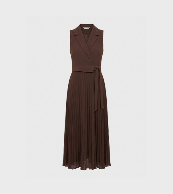 فوريفر نيو  فساتين حفلة - بني  Midi Dresses