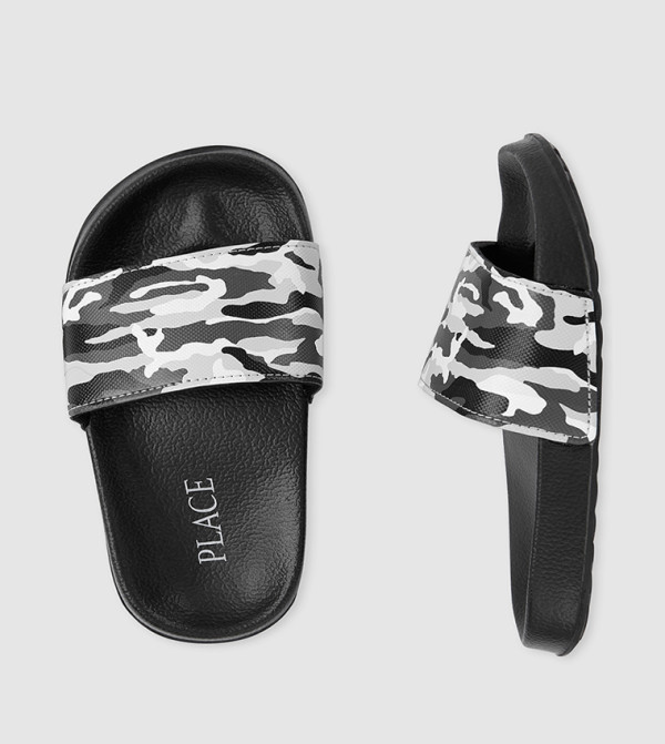 The Children's Place Beachwear Edit - Black Slides